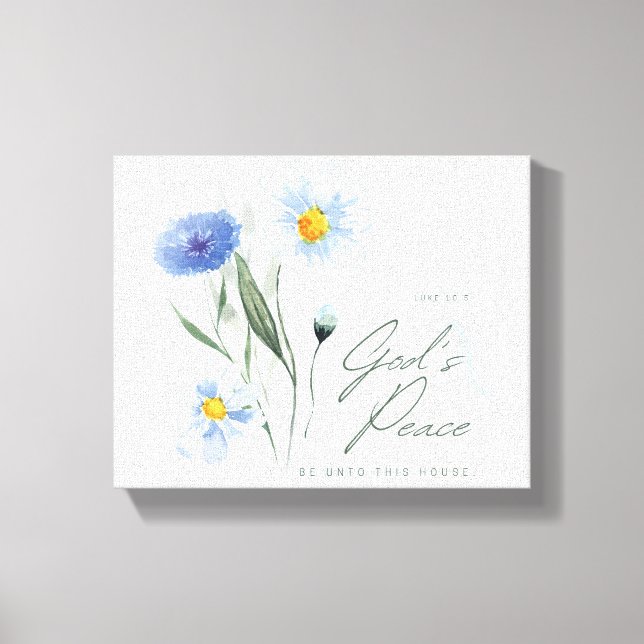 blue white bible verse two tone textured church  canvas print (Front)