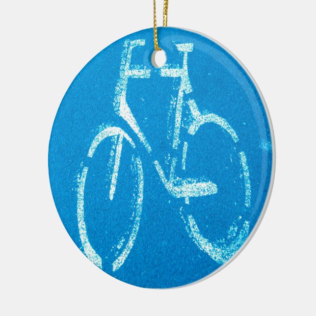 Blue White Bicycle Ceramic Tree Decoration (Left)