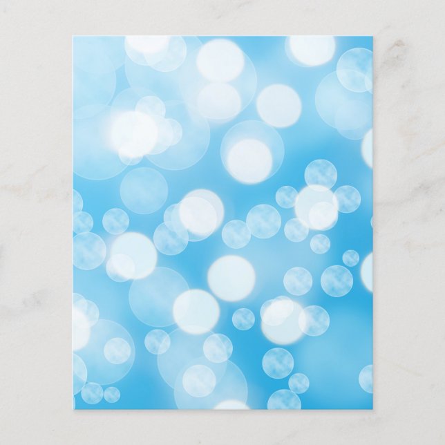 Blue & White Bokeh Lights Scrapbook Paper (Front)