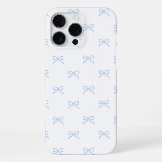 Blue White Bow Pattern Coquette Girly Spring iPhone Case (Back)