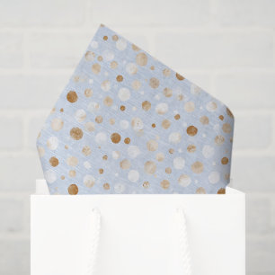 Blue White Brown Dots Birthday Tissue Paper