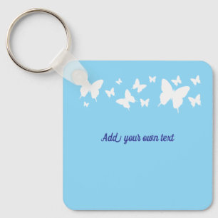 Blue & White Butterfly Keyring Wedding favour