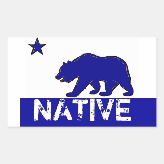 Blue white California native state bear stickers (Front)