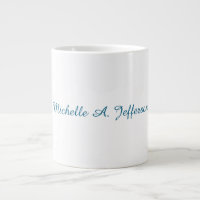 Blue & White Calligraphy Elegant Chic Modern