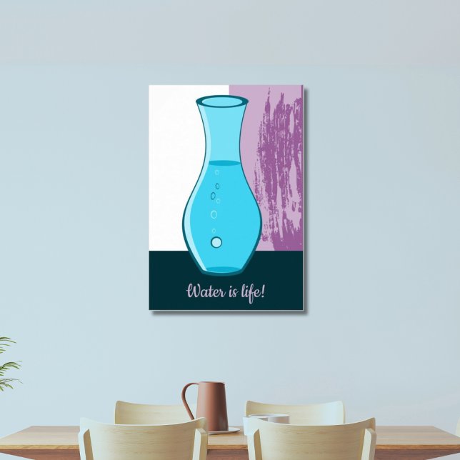 Blue & White Carafe Water Is Life! Poster (Water is life!)