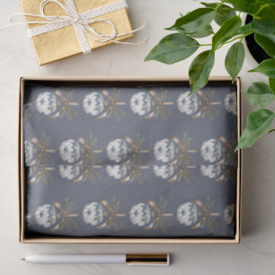 Blue White Champagne Gold Ornaments Christmas Tissue Paper
