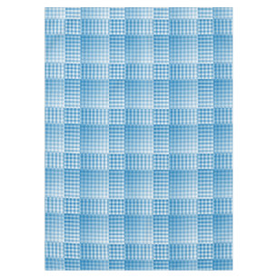 Blue White Chequered Abstract Pattern Tablecloth