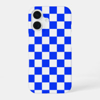 Blue White Chequered Check iPhone Case