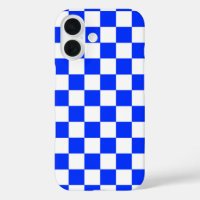 Blue White Chequered Check iPhone Case