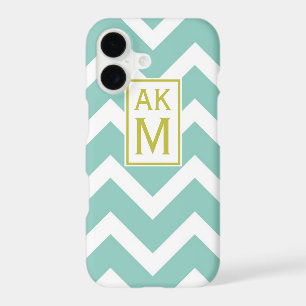 Blue & White Chevron Monogram iPhone 7 Plus Case