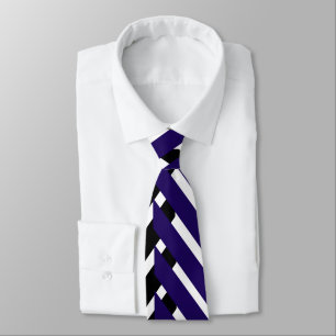 Blue White Chevron Zigzag Pattern Tie