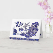 Blue & White China Blue Willow Design 