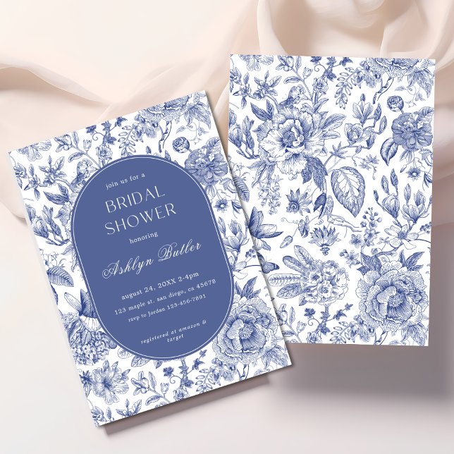 Blue White Chinoiserie Bridal Shower Invitation (Creator Uploaded)