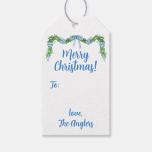 Blue & White Chinoiserie Garland Holiday Gift Tags