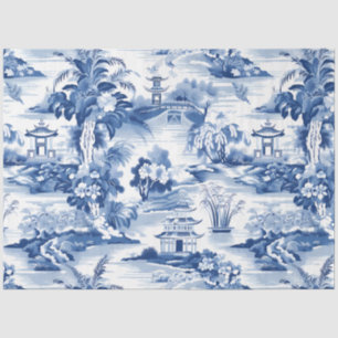 Blue & White Chinoiserie Pattern Tissue Paper