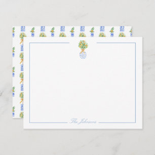 Blue White Chinoiserie Personalised Stationery Card