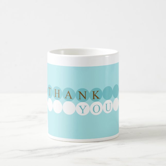 Blue & White Circles Thank You Mug (Center)