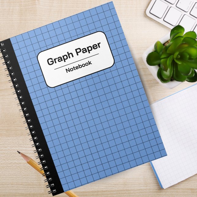 Blue & White Classic Quad Ruled Personalised Noteb Notebook (Blue & White Classic Quad Ruled Personalized Notebook)