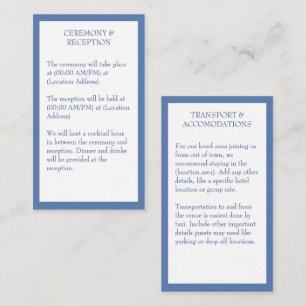 Blue & White Coastal Mediterranean Wedding Enclosure Card
