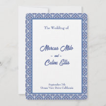 Blue & White Coastal Mediterranean Wedding 