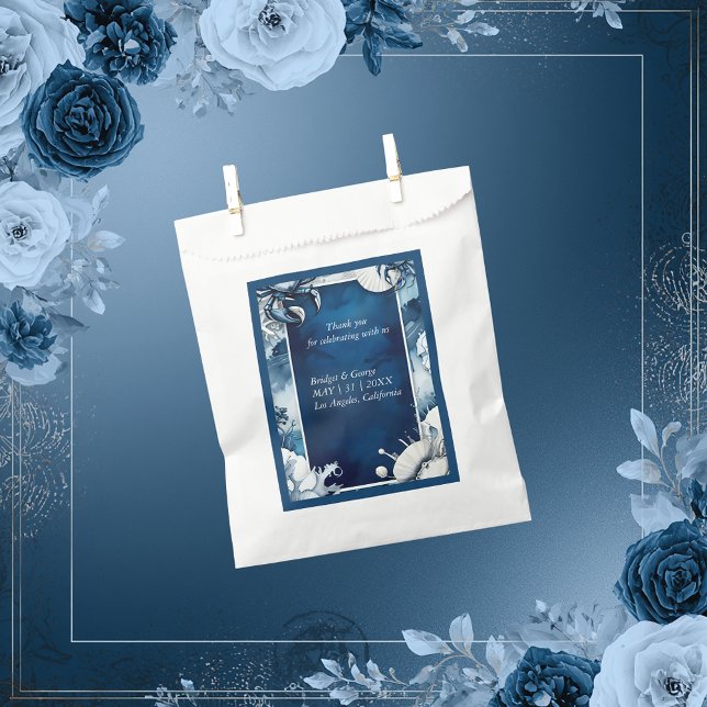 blue & white coastal vibe wedding favour bag (Creator Uploaded)