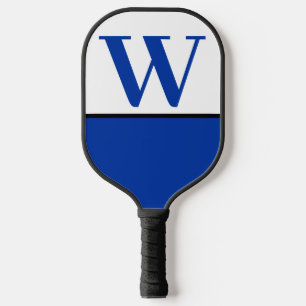 Blue & White College Monogram Pickleball Paddle