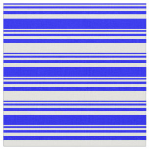 Blue & White Coloured Stripes/Lines Pattern Fabric