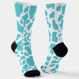 Blue & white cow spots socks