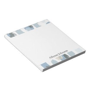 Blue White Cream Abstract Notepad