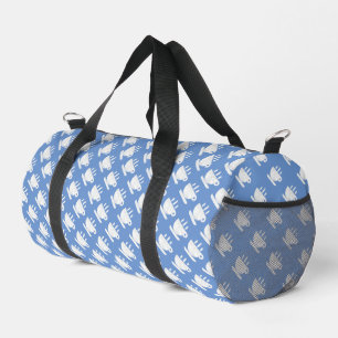 Blue White Cup Repeat Travel Duffel Bag