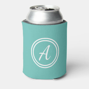 Blue & White Custom Monogram Can Cooler