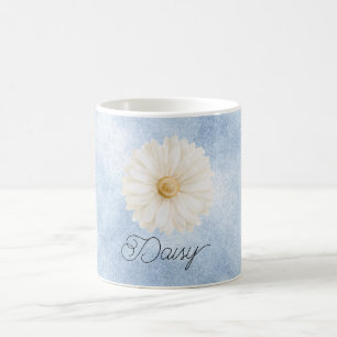 Blue White Daisy Flower Coffee Mug
