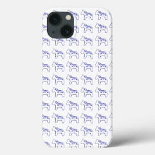 Blue white dala horse iPhone case