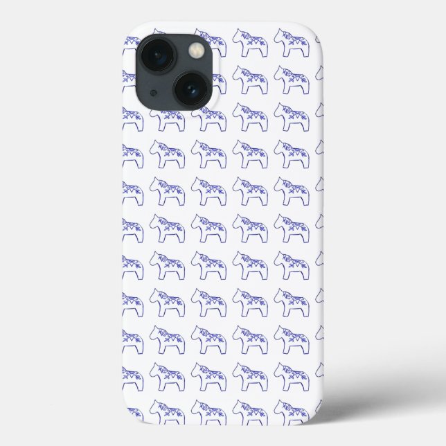 Blue white dala horse iPhone case (Back)