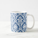 Blue & White Damask Coffee Mug<br><div class="desc">Blue and white damask mug.</div>
