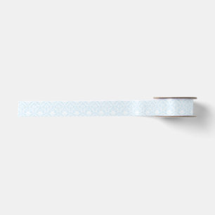 Blue & White Damask- Elegant Floral Satin Ribbon