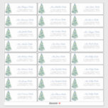 Blue White Decorated Tree Christmas Cards Address<br><div class="desc">Stylish address labels for Holiday cards or guest address label for party invitations featuring a stylised watercolor Christmas tree ornately decorated with blue and white baubles. I have holiday cards,  party invitations,  stickers and tags to match this design.</div>