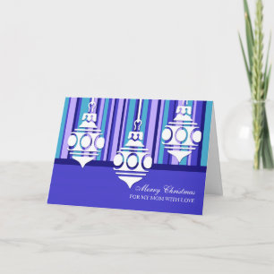 Blue White Decorations Mother Merry Christmas Card