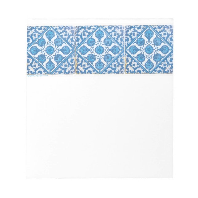 Blue White Delft Cornflower Art Notepad (Front)