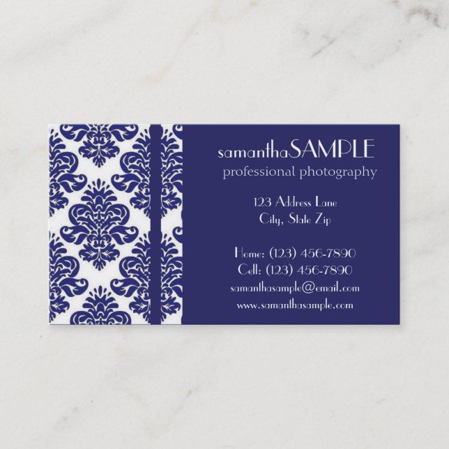 Blue & White Delight Business Card (Front)