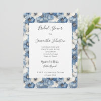 Blue White Denim Flowers Bridal Shower