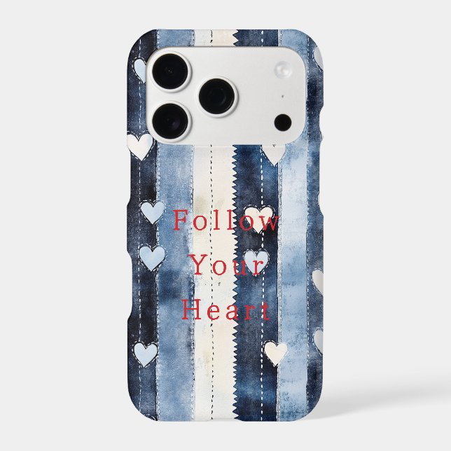 Blue White Denim Heart Stripes   (Back)