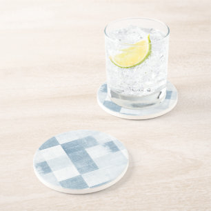 Blue White Denim Jean Stripes Coaster