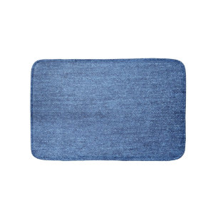 Blue White Denim Texture Look Image Bath Mat