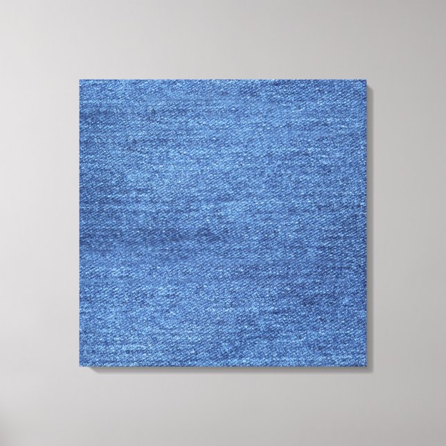 Blue White Denim Texture Look Image Canvas Print (Front)