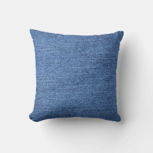 Blue White Denim Texture Look Image Cushion