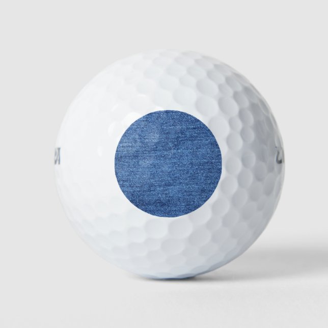 Blue White Denim Texture Look Image Golf Balls (Front)