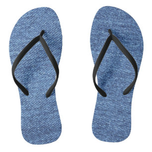 Blue White Denim Texture Look Image Jandals