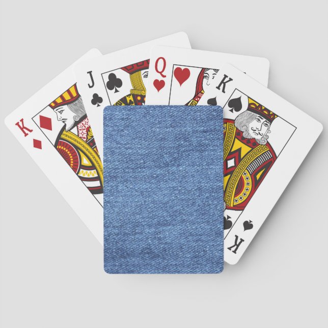 Blue White Denim Texture Look Image Playing Cards (Back)