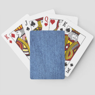 Blue White Denim Texture Look Image Playing Cards